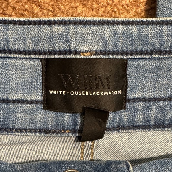 NWOT White House Black Market Blue Jeans with Tweed Waistband Details - Picture 4 of 11